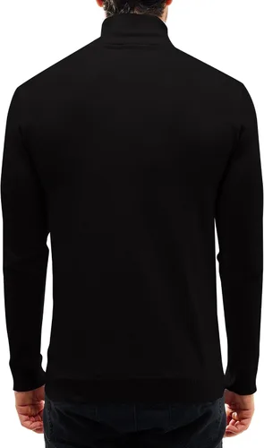 Vista 2 de Light Face Suéter de cuello alto ajustado para hombre, tejido casual, ligero, térmico, manga larga, suéter básico