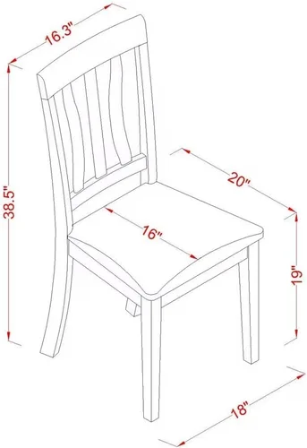 Vista 13 de East West Furniture AVAT5-BLK-C - Juego de mesa de comedor de 5 piezas para 4 personas, incluye una mesa de cocina ovalada con hojas de mariposa y 4