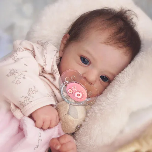 Vista 8 de Pinky Reborn Muñecas de Bebé de 19 Pulgadas Muñeca Realista de Bebé Recién Nacido Muñeca de Bebé Reborn Muñecas de Vinilo Bebe Juguete para Niños