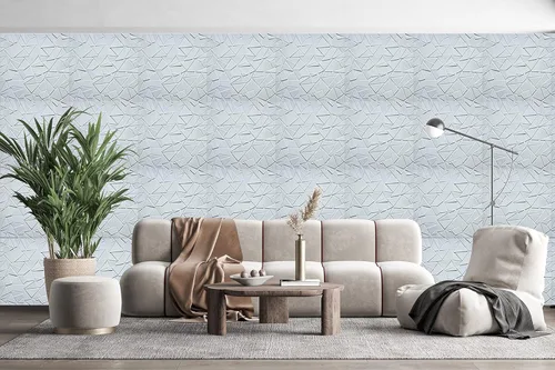 Vista 4 de Dundee Deco Paneles de pared 3D – Modernos azulejos rotos pintables de PVC blanco para decoración de pared interior, paquete de 5, cubre 13.5 pies