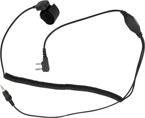 Vista 2 de Auriculares de casco de motocicleta de 2 pines con cara abierta completa Walkie Talkie Racing Auricular con micrófono dedo PTT Push to Talk
