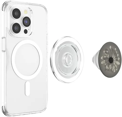 Vista 4 de Daisy Phone 15 Pro Natural Titanium y 15 Pro Max Natural PopSockets MagSafe PopGrip para iPhone