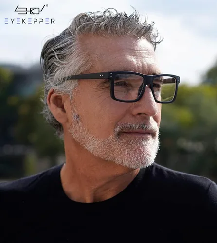 Vista 2 de Eyekepper - Pack de 5 gafas de gran tamaño con montura cuadrada, grandes, para hombres y mujeres - 3 negras y 2 negro-transparente +0.00
