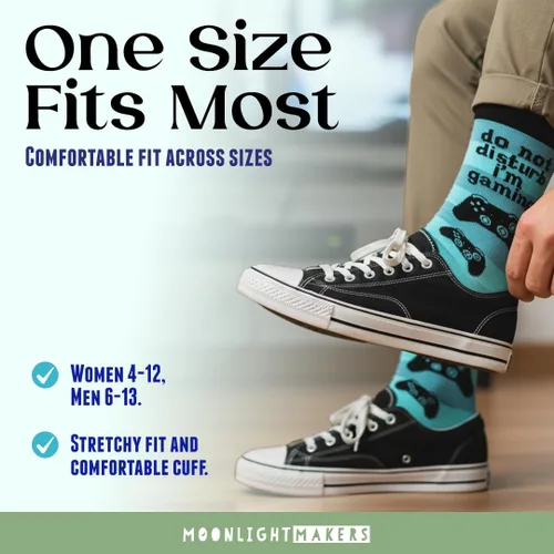 Vista 98 de Moonlight Makers Funny Colored Socks, Novelty Socks, Stocking Stuffer, Unisex Socks