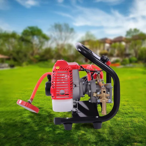 Vista 8 de Pulverizador de polvo de niebla de alta presión de 26CC de 2 tiempos, máquina de pulverización agrícola de gasolina de mano 0.9HP, pulverizador a