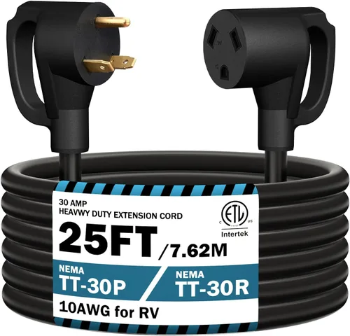 Vista 11 de STRIGHT Cable de Extensión para RV de 10 Pies 30 Amp, Cable de Extensión de Energía para RV NEMA TT-30P Macho a TT-30R Hembra Trabajo Pesado Calibre
