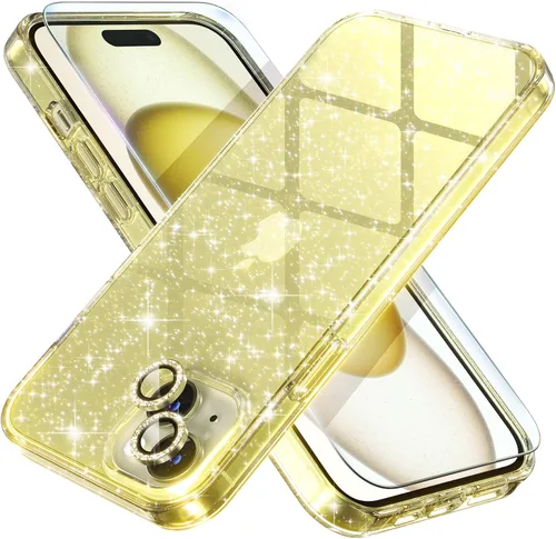 Vista 20 de Choiche, funda para iPhone 14 de mujer, brillante, protección de grado militar, 2 cubiertas de lentes de cámara Diamond, 2 protectores de vidrio