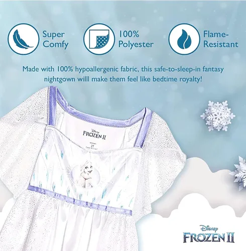 Vista 5 de Disney Frozen Fantasy Camisón de princesa Elsa para niña, plateado