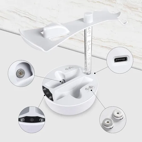 Vista 2 de Base de carga para PS5 VR2, PSVR 2, estación de carga con soporte de luz RGB de respiración para PSVR2, soporte de exhibición para PSVR2, accesorios