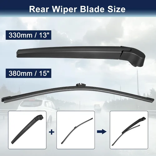 Vista 2 de X AUTOHAUX Juego de brazo de limpiaparabrisas trasero para BMW X5 E70 2006 2007 2008 2009 2010 2012 2013