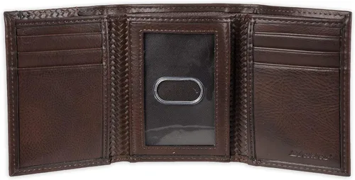Vista 5 de Dickies Cartera triple de cuero para hombre, Negro
