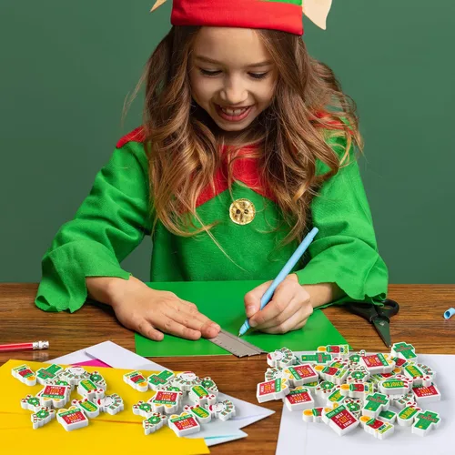 Vista 5 de ANGOLIO 60Pcs Borradores Mini de Dibujos Animados Cristianos en Paquete Grande para Navidad Feliz, Borradores de Lápiz con Motivo de Cruz Religiosa