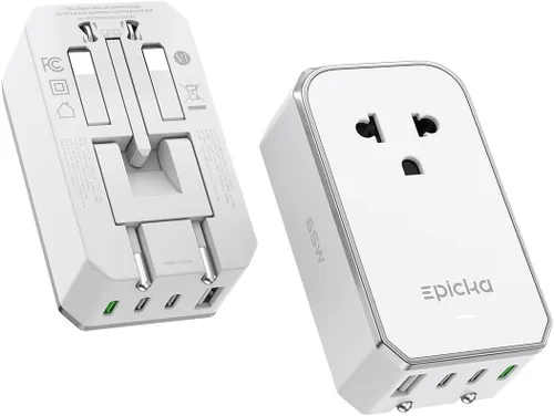 Vista 11 de EPICKA Adaptador de viaje universal Air 20W PD&QC con 1AC/3USB-C/1USB-A