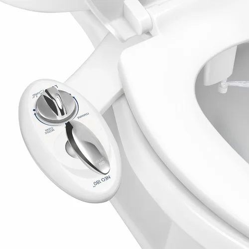 Vista 10 de Doble boquilla de limpieza Luxe Bidet Neo 180 (elite serie), complemento con fuertes válvulas llave y mangueras de metal., Neo 180