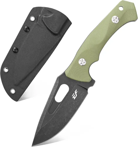 Vista 14 de Eafengrow EF107 Cuchillo de hoja fija con hoja de acero D2 y funda Kydex - Cuchillo compacto G10 para exteriores (negro)