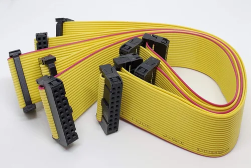 Vista 7 de Paquete de 5 conectores hembra IDC 2x10 20P 0.100 in 4.7 in 4 pulgadas, cable de cinta plano amarillo, filas dobles 20 pines paso FC F/F