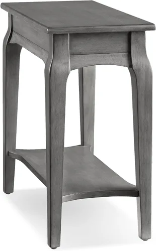 Vista 17 de Leick Home Laurent - Mesa auxiliar, madera maciza, estante inferior, estrecho, fácil de montar, para sala de estar/dormitorio, negro, 24.0 pulgadas