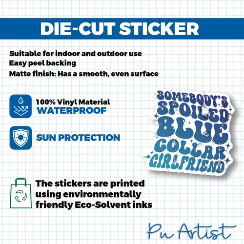 Vista 2 de Blue Collar Girlfriend Sticker Somebodys Spoiled Blue Collar Girlfriend Sticker Girlfriend Decal Spoiled Girlfriend Sticker Blue Collar Decal Vinyl