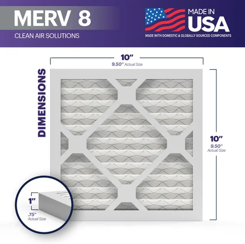 Vista 2 de BNX TruFilter - Filtro de aire MERV 8 de 10 x 10 x 1 pulgadas (paquete de 6) – Fabricado en Estados Unidos – Defensa contra polvo y mascotas