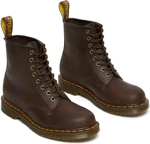 Vista 4 de Dr. Martens, Botas industriales ligeras para mujer Maple Zip con puntera de acero Marrón oscuro