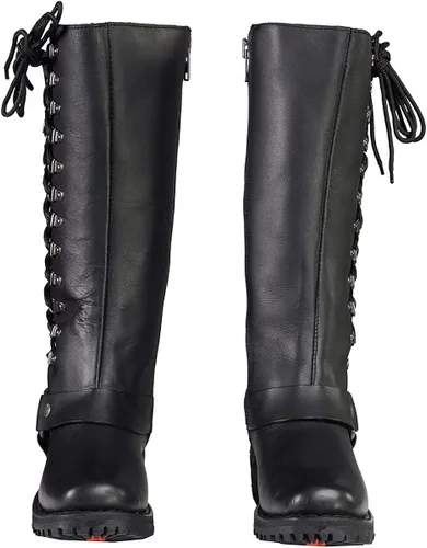 Vista 5 de Botas de piel con arnés y cordones completos, clásicas para mujer de Milwaukee Leather.