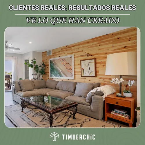 Vista 7 de Timberchic Tablones de pared de madera de pino – Aplicación simple de revestimiento de pared de despegar y pegar para decoración de paredes y Baxter