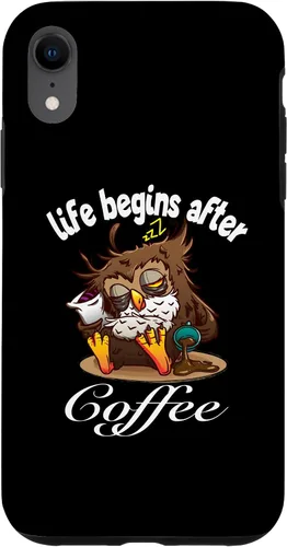Vista 8 de iPhone 15 La vida divertida del búho de beber café comienza después del caso del café