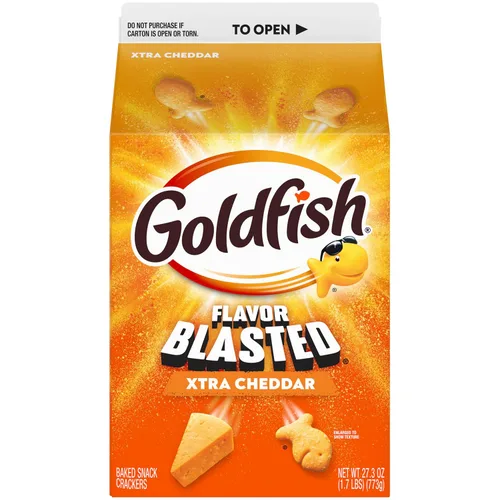 Vista 40 de Goldfish Galletas de queso cheddar, horneadas con grano entero, caja de 27.3 onzas