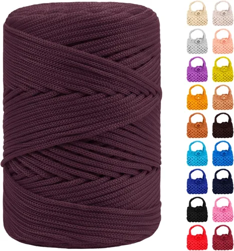 Vista 32 de Cordón de macramé de poliéster de 1/8 pulgadas x 169 metros, cordón de macramé trenzado de polipropileno, hilo de poliéster para tejer bolsos