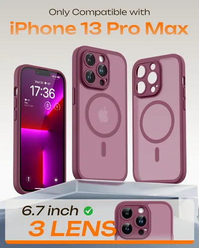 Vista 265 de TOCOL Funda magnética 3 en 1 para iPhone 15 Pro, mejorada [protección completa de cámara] con 2 protectores de pantalla, compatible con MagSafe Gris