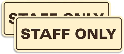 Vista 18 de All Quality Letrero estándar para pared o puerta Fácil instalación Señales de trabajo de oficina Seguridad mejorada – Negro – Pequeño