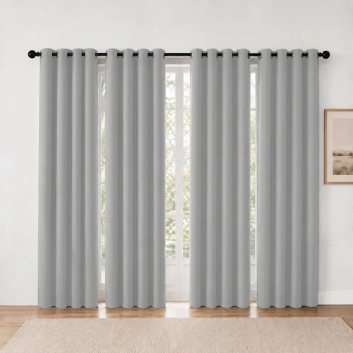Vista 11 de Cortinas de oscurecimiento de habitación de 84 pulgadas de largo para dormitorio, sala de estar, cortinas térmicas aislantes con ojales