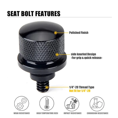 Vista 3 de Tuerca de perno de asiento Street Glide Sportster para Harley, tuerca de rosca estriada para guardabarros trasero de motocicleta Dyna Softail Road