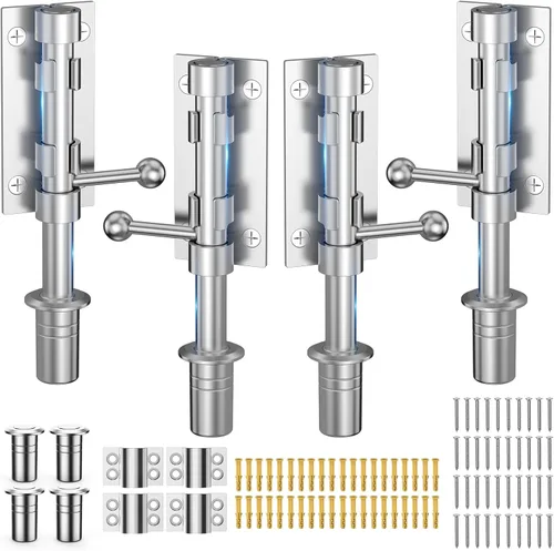 Vista 13 de Cierre de puerta de perno deslizante, hardware de pestillo de perno de barril, cerradura de 16 cm de acero inoxidable 304 resistente y sólida con 2