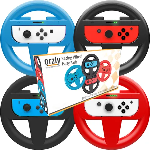 Vista 12 de Orzly Steering Wheels – Compatible with Switch 2 (2025 Console) – Twin Pack Racing Wheel Accessories for Joy-Con Controllers and MarioKart Racing