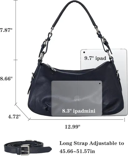 Vista 3 de HESHE Bolsos de cuero y bolsos de hombro Hobo, bolso de mano, bolso cruzado, bolso de diseñador para mujer
