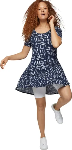 Vista 5 de ellos Vestido de punto acampanado de manga corta para mujer de talla grande, Multi