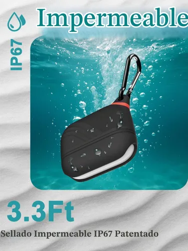 Vista 5 de Funda de silicona para AirPods Pro 3, impermeable, a prueba de golpes Negro profundo