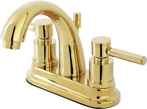 Vista 4 de Kingston Brass KS8618DL Concord - Grifo de lavabo con mango de latón doble, 4-3/4 pulgadas, níquel cepillado