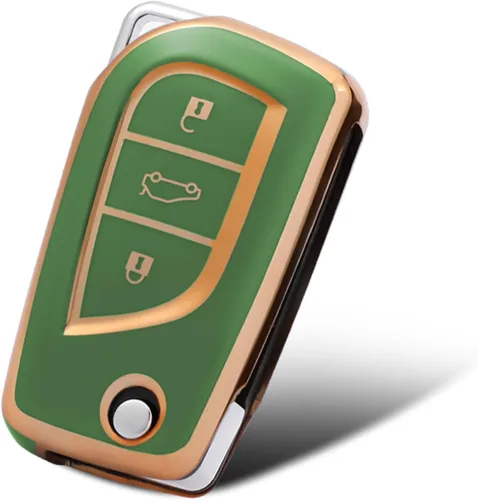 Vista 16 de Compatible con funda para llavero Toyota con patrón dorado, TPU suave, protección de 360 grados, para llave inteligente Fortuner Tundra Camry RAV4