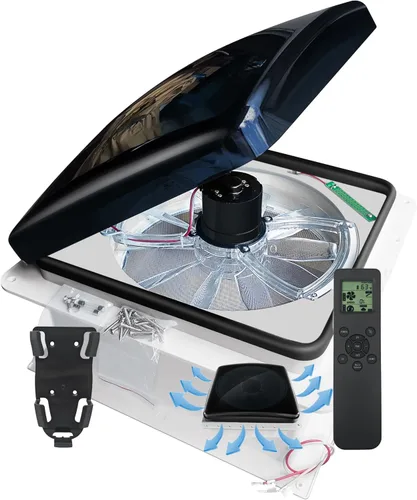 Vista 5 de Ventilador de Techo para RV con Protector de Lluvia Integrado, 10 Velocidades, 12V, 14'', Reversible (SIN CONTROL REMOTO)