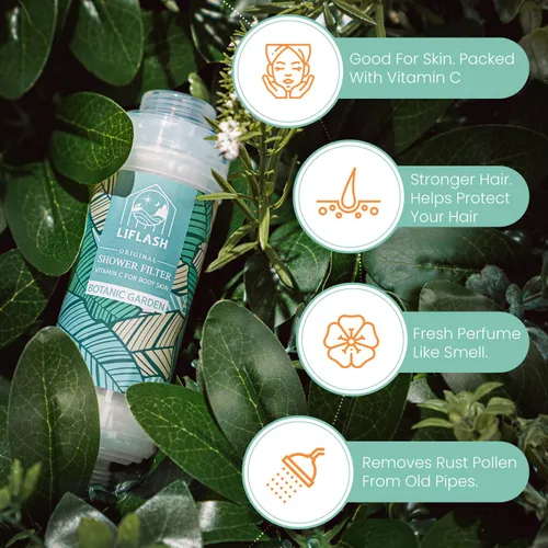 Vista 5 de LIFLASH Filtro de Ducha de Vitamina C para Agua Dura, Purificador Suavizante de Aromaterapia, Ayuda con Piel Más Suave y Mejora del Cabello