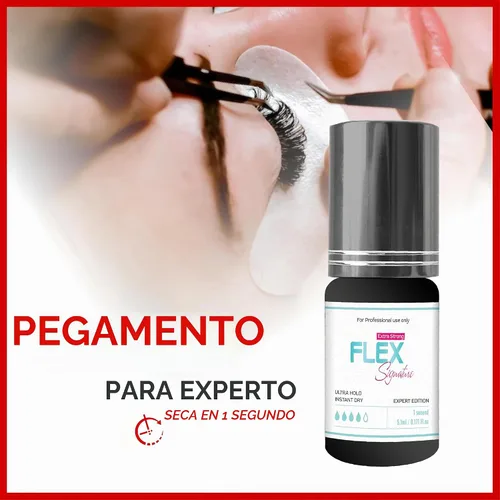 Vista 2 de THE LASH SUPPLY Pegamento de extensión de pestañas Flex Strong Hold de 0.17 onzas, suministros de extensión de pestañas, viscosidad media, retención