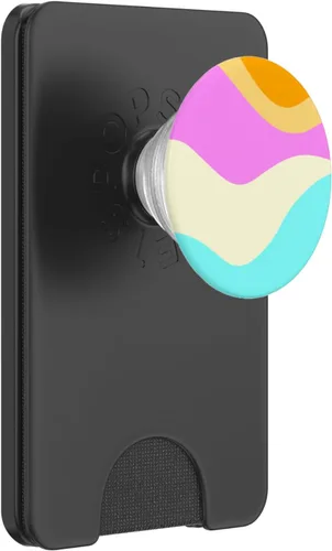 Vista 8 de Retro Waves Swirls Pastel Rainbow Wavy Stripes 70s Aesthetic PopSockets Adhesive PopGrip
