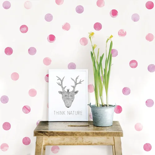Vista 3 de Wall Pops DWPK2466 - Kit de arte para pared, diseño de puntos de acuarela, color rosa