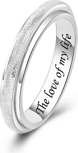 Vista 21 de Sterling Silver Spinner Fidget Ring Anti Anxiety Worry Relieving Boredom ADHD Autism Band Ring for Women Men