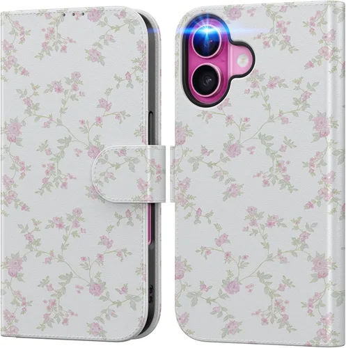 Vista 24 de DEENAKIN Funda tipo cartera para iPhone 15 con tarjetero + clip para efectivo, bloqueo RFID, protección contra caídas de grado militar y obras