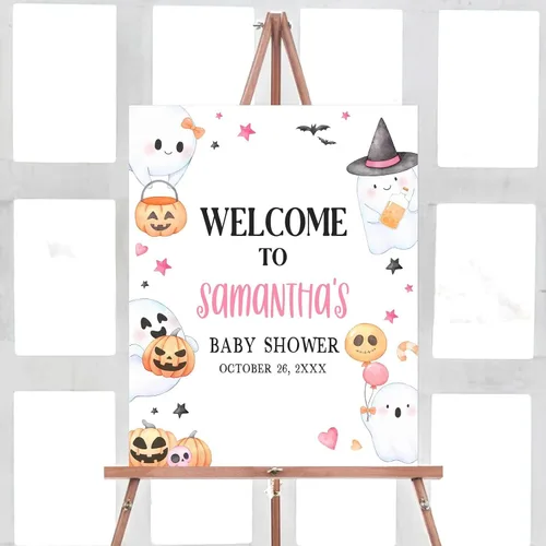 Vista 13 de Baby Shower Signs, Baby Shower Welcome Sign, Girl Woodland Baby Shower Welcome Sign, Pink Floral Woodland Baby Shower Welcome Sign, Welcome to Baby