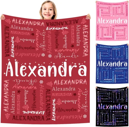 Vista 28 de MyPupSocks Manta Decorativa Personalizada con Nombre Personalizado Mantas para Niña Hija Nieta Manta Bonita (7 Tamaños)