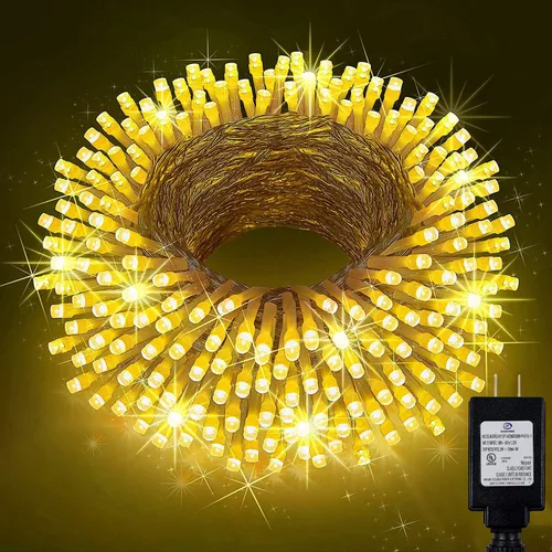 Vista 18 de KNONEW Guirnalda de luces de Navidad para interiores, 60 pies, 180 luces LED impermeables para exteriores, 8 modos de iluminación, función